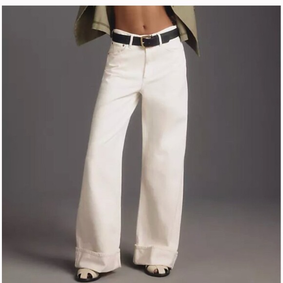 Agolde Denim - AGOLDE Wide Leg High Rise Dame Cuffed Crean Women’s Jeans
